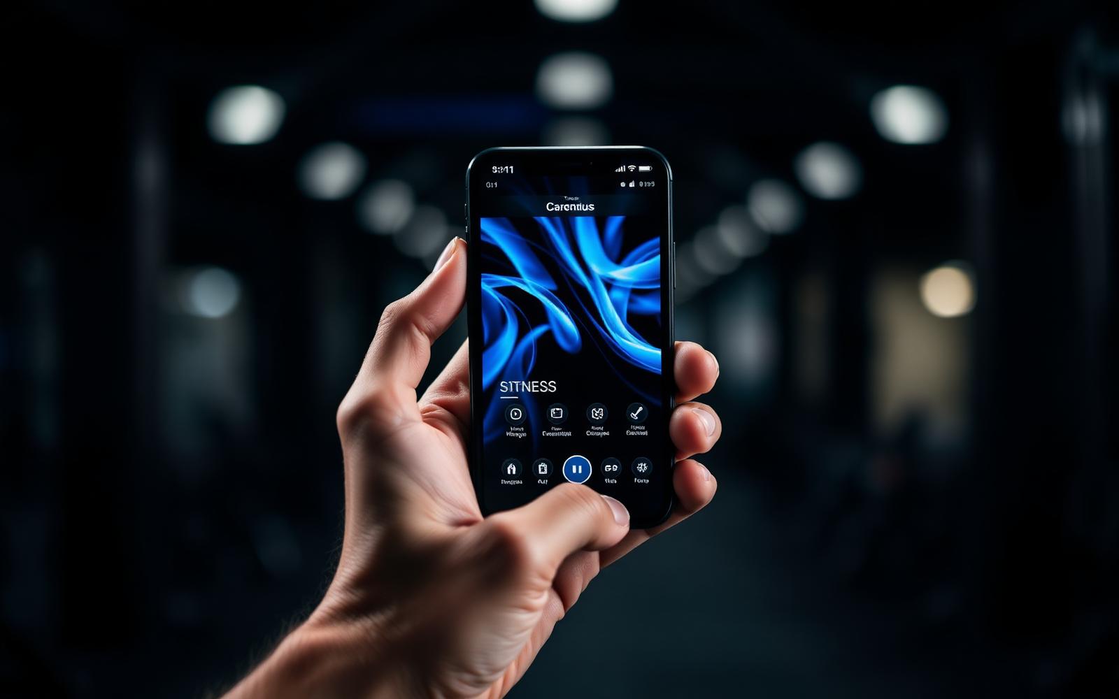 Fitness app running on a smartphone
